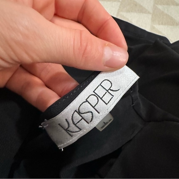 Kasper black twist neck stretch blouse - Picture 3 of 4